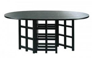 Dette spisebord er ret originalt takket være det kontrastfyldte design af bordpladen og benene.