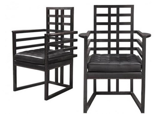 Hoffmann designede også stole med lige linjer