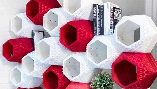 Denne bogreol er blandt 3D-printede møbler 