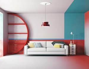 du kan også male væggene i din stue i forskellige farver
