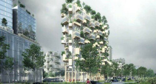 et eksempel på et af de fremtidige grønne højhuse - her i paris