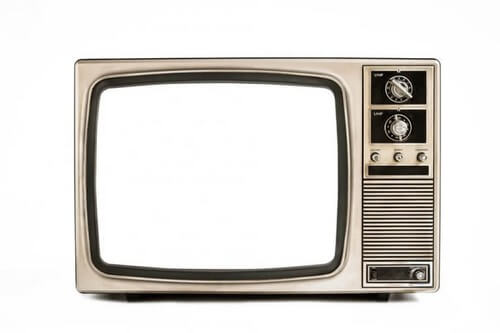 Et billede af et gammeldags fjernsyn 
