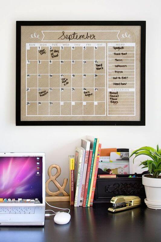 En månedlig personlig kalender.