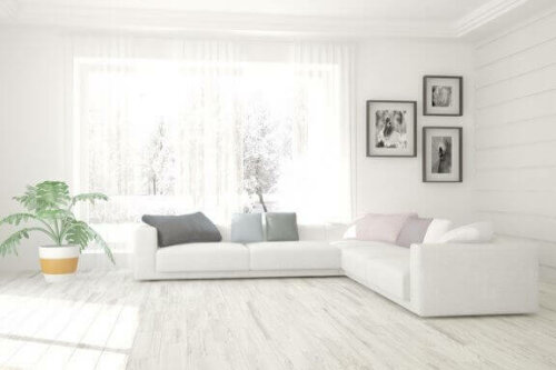 stue med hvid sofa