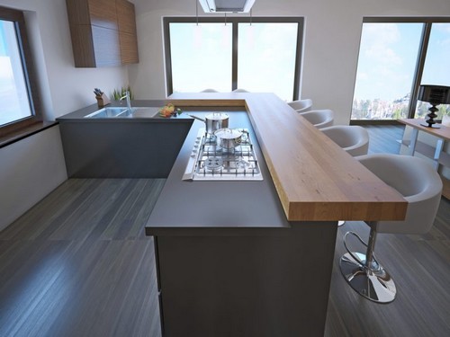 Du kan designe dit køkken med et barområde 