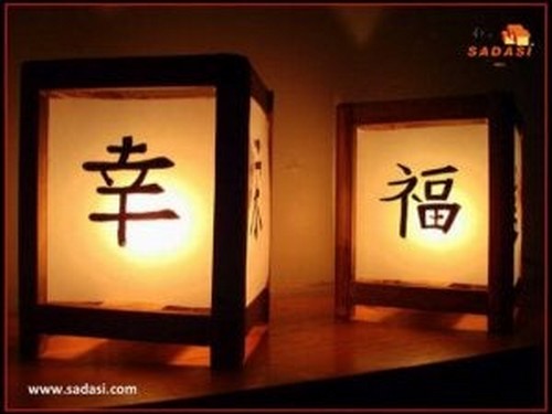 Orientalske lamper med kinesiske tegn