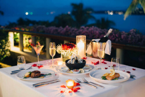 udendørs romantisk middag