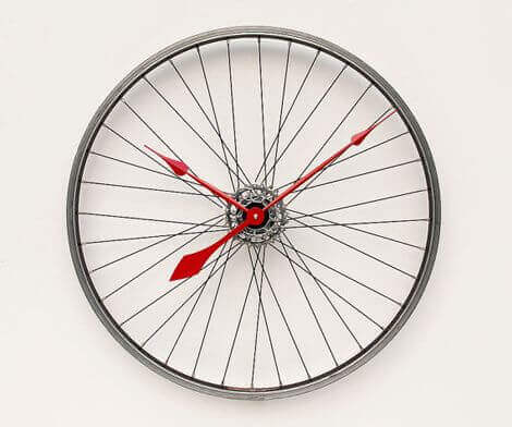 cykelhjul som ur til din indretning