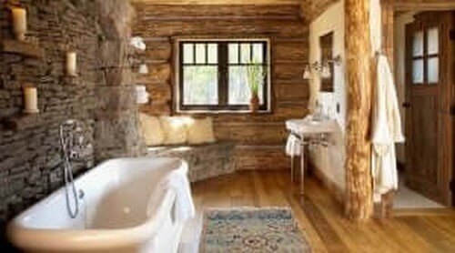Badeværelse i den rustikke stil