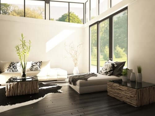 Designer-Wohnzimmer - hohe Decken
