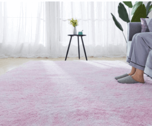Hochflorteppich in rosa