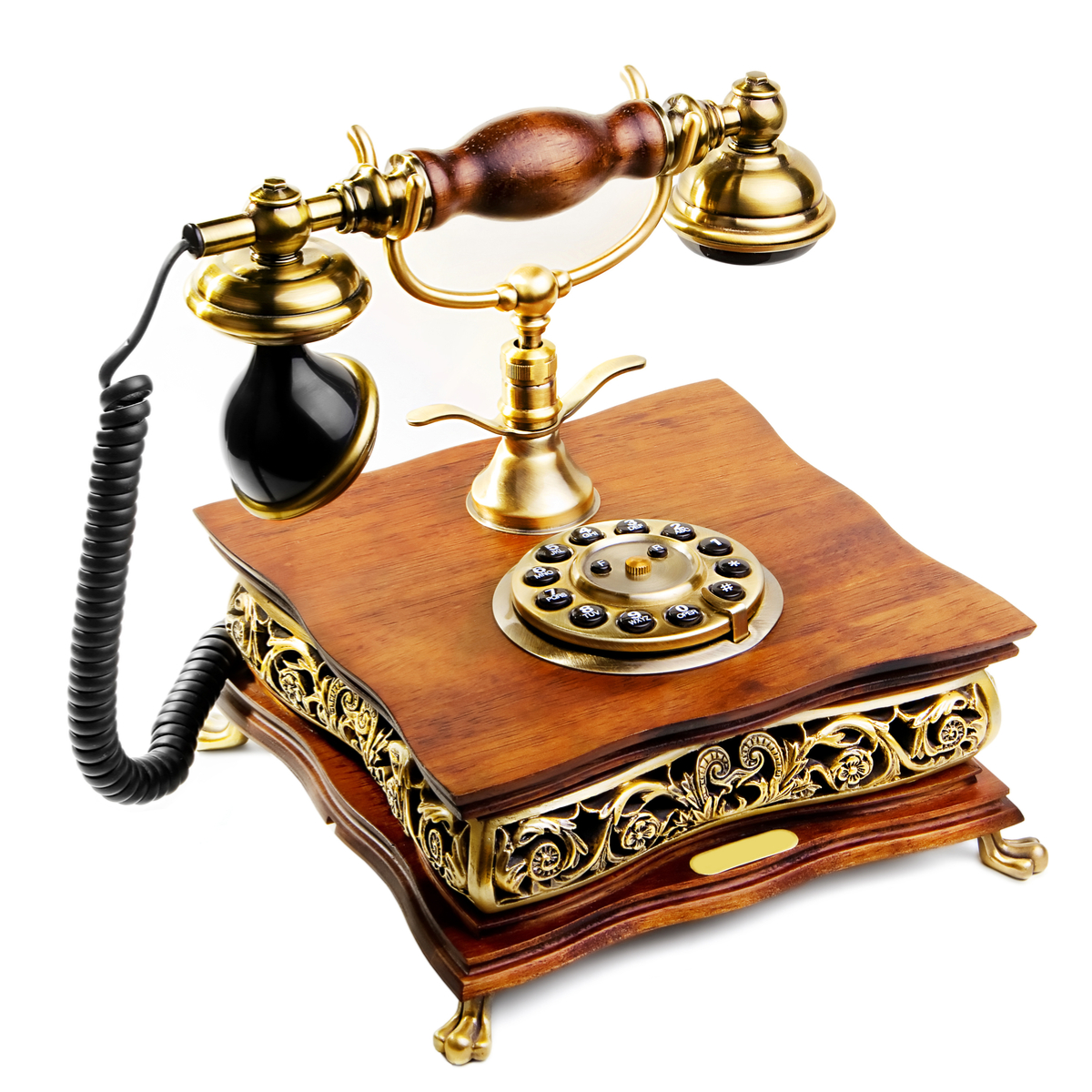 Teléfono vintage en un estilo retro de decoración