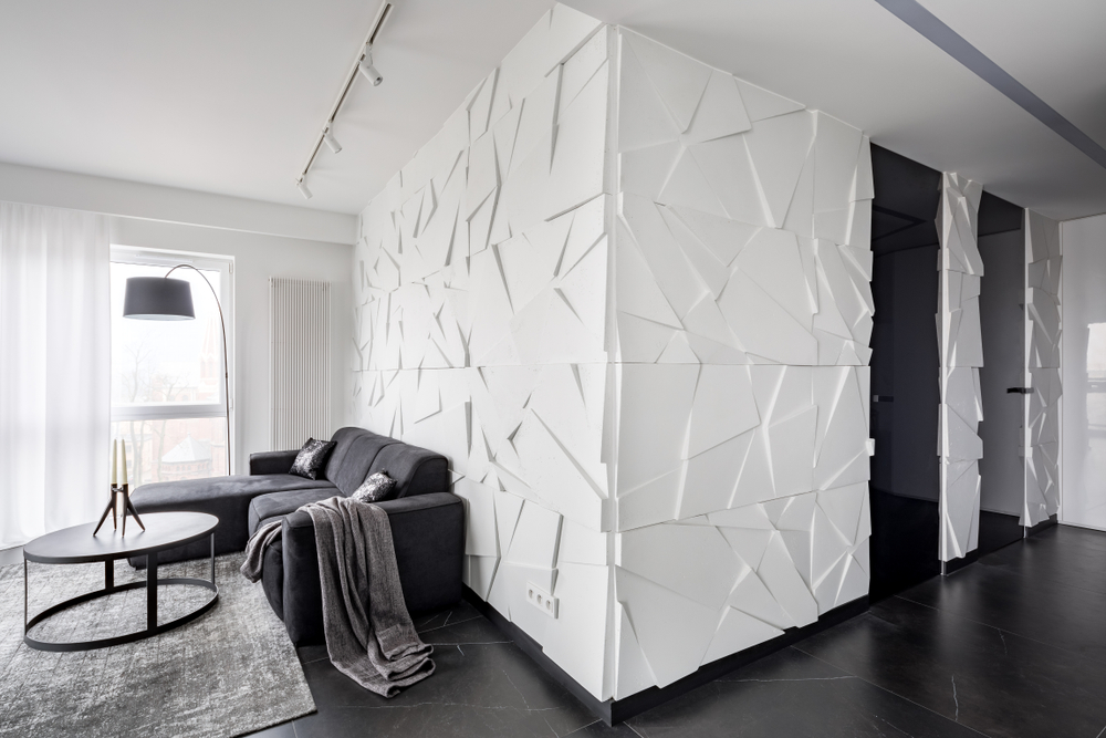 Textured wallpaper is really useful for creating hidden doors.