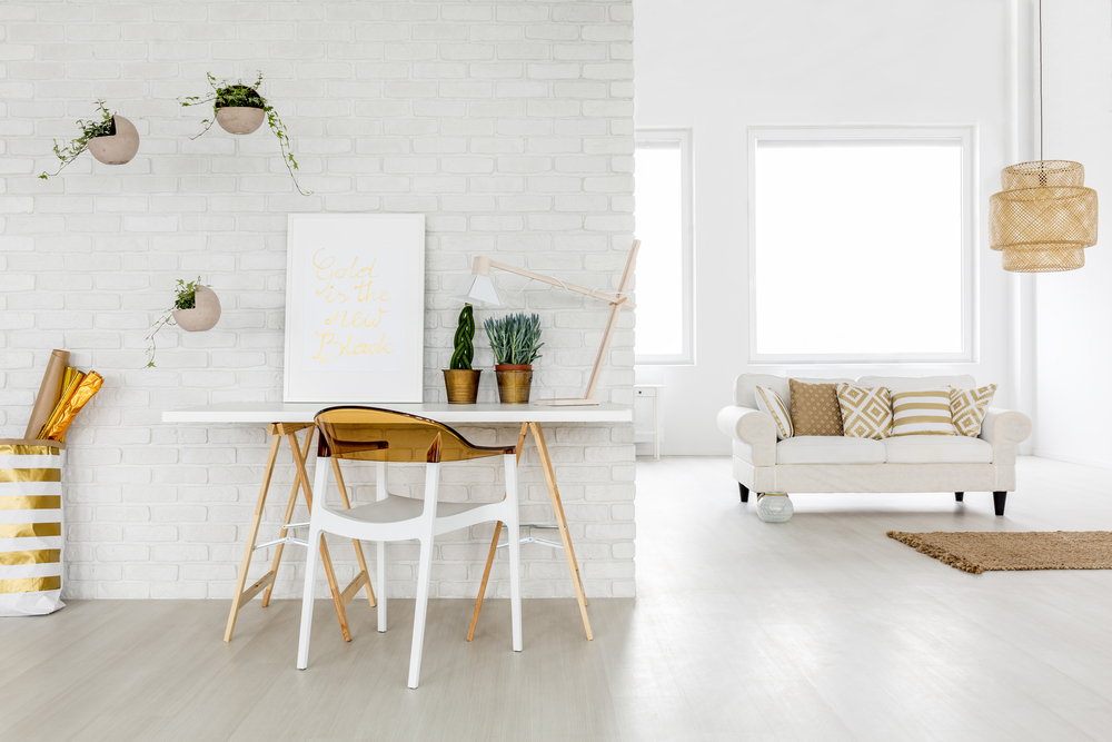 White living room in Nordic style