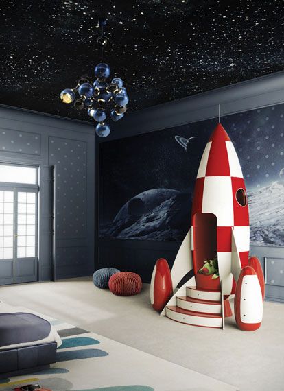 techo de habitación infantil decorado con estrellas