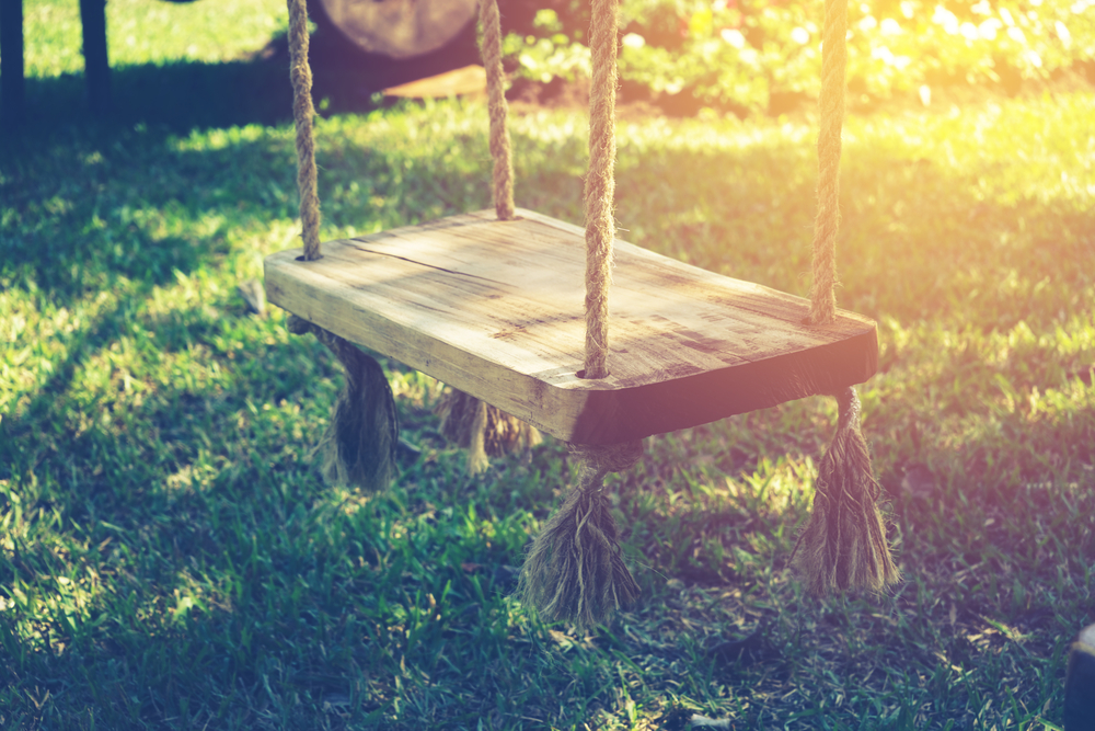 If you have enough space, you can even put up a swing in your backyard playground.