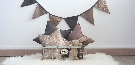 Decorate bunting with sequins.