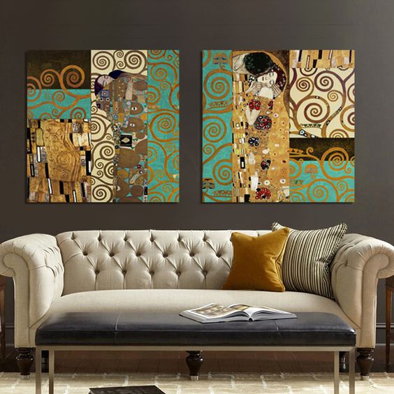 Decoración inspirada en la obra de Klimt