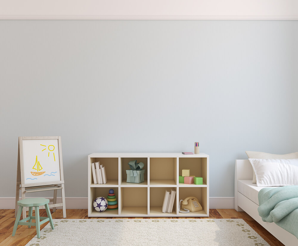 Simple, practical furniture is essential in a Nordic style children's bedroom.