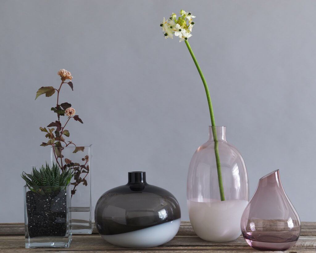 These modern style vases from IKEA are low cost and elegant.