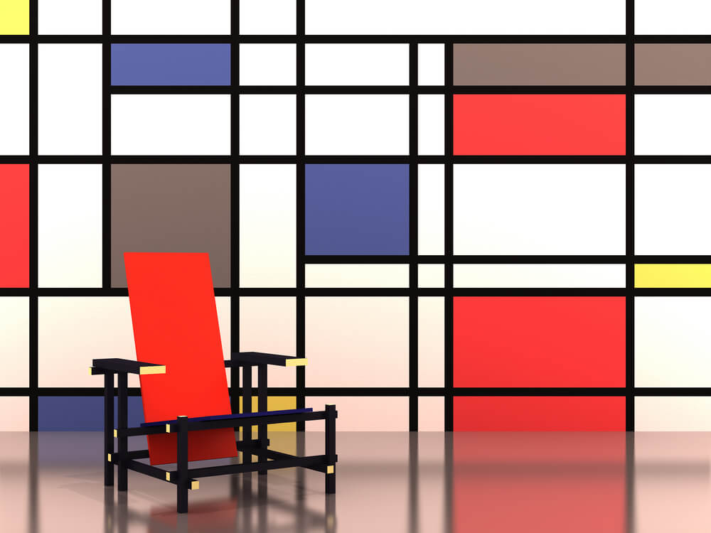 Mondrian chair and wall.