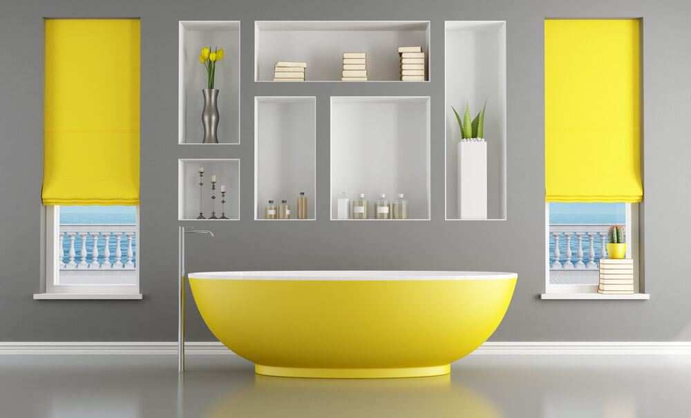 El color amarillo en el cuarto de baño