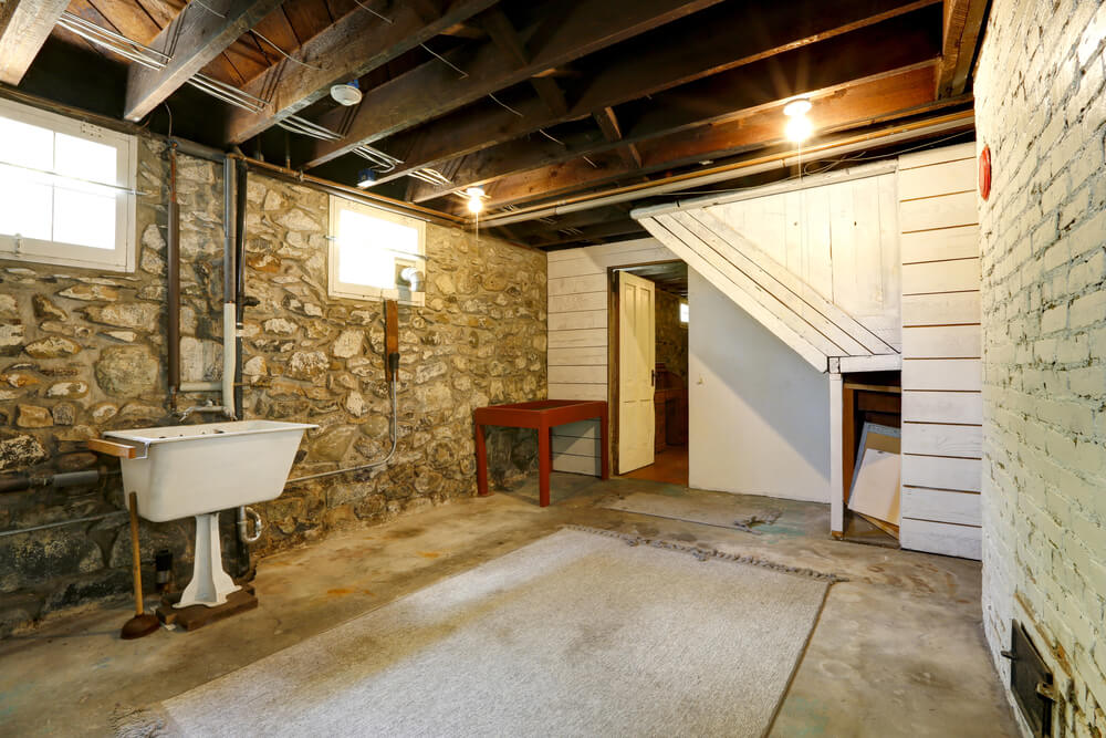 Brick or stone basements are susceptible to damp.
