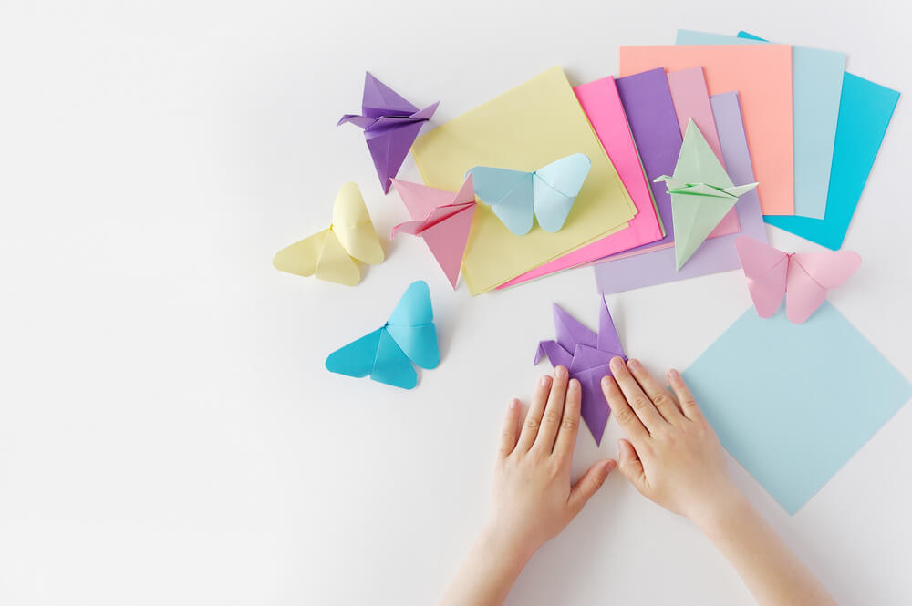 Origami butterflies.