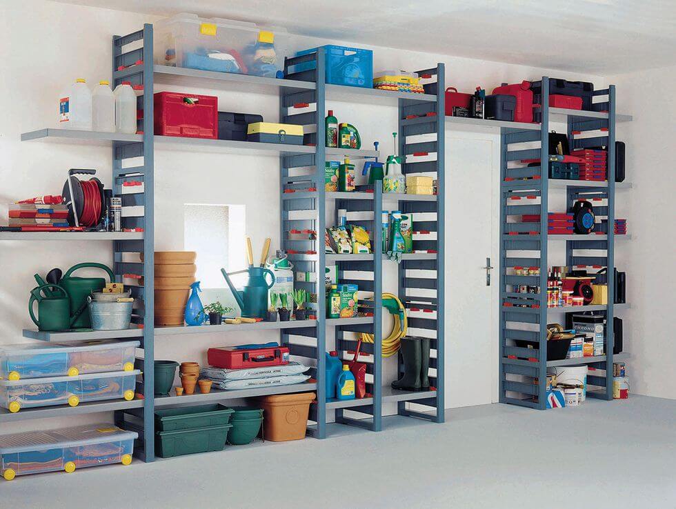 Storage room with shelves.