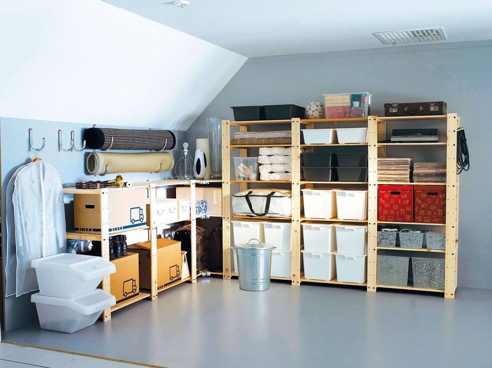 A nicely organized storage room.