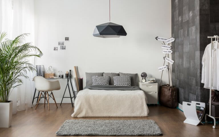 Estilosos dormitorios en color gris