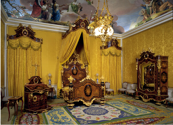 Dormitorio de Isabel II del Palacio de Aranjuez.