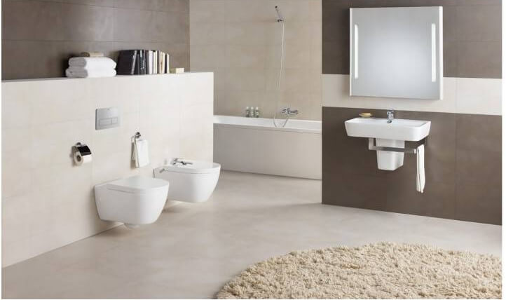 Wall-hung toilets are practical for cleaning.
