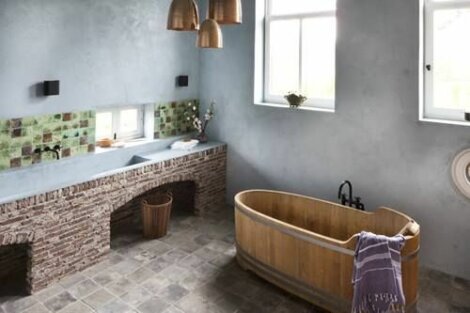 El baño ideal para una casa rural