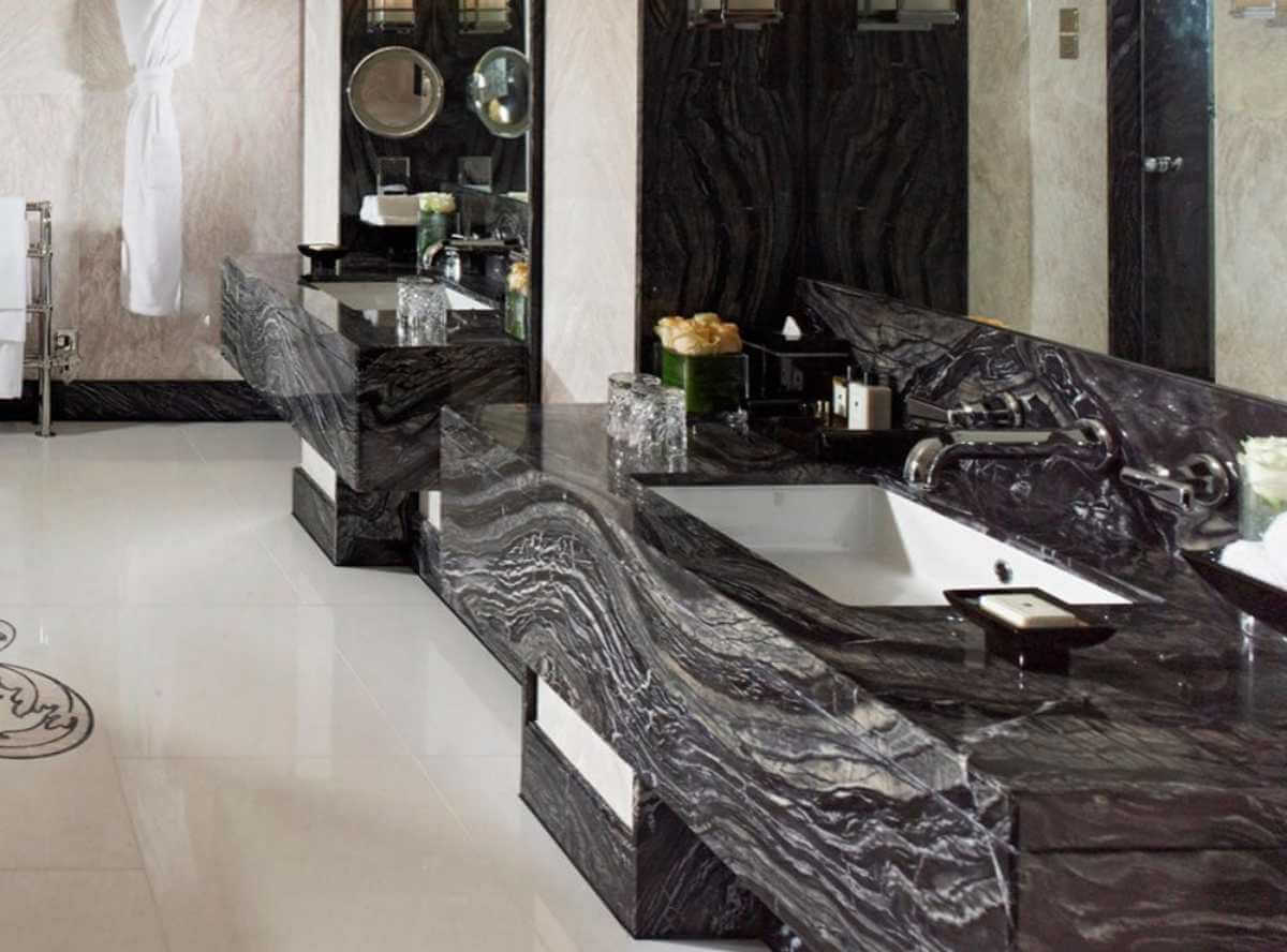 Baños hechos con mármol negro - Decor Tips