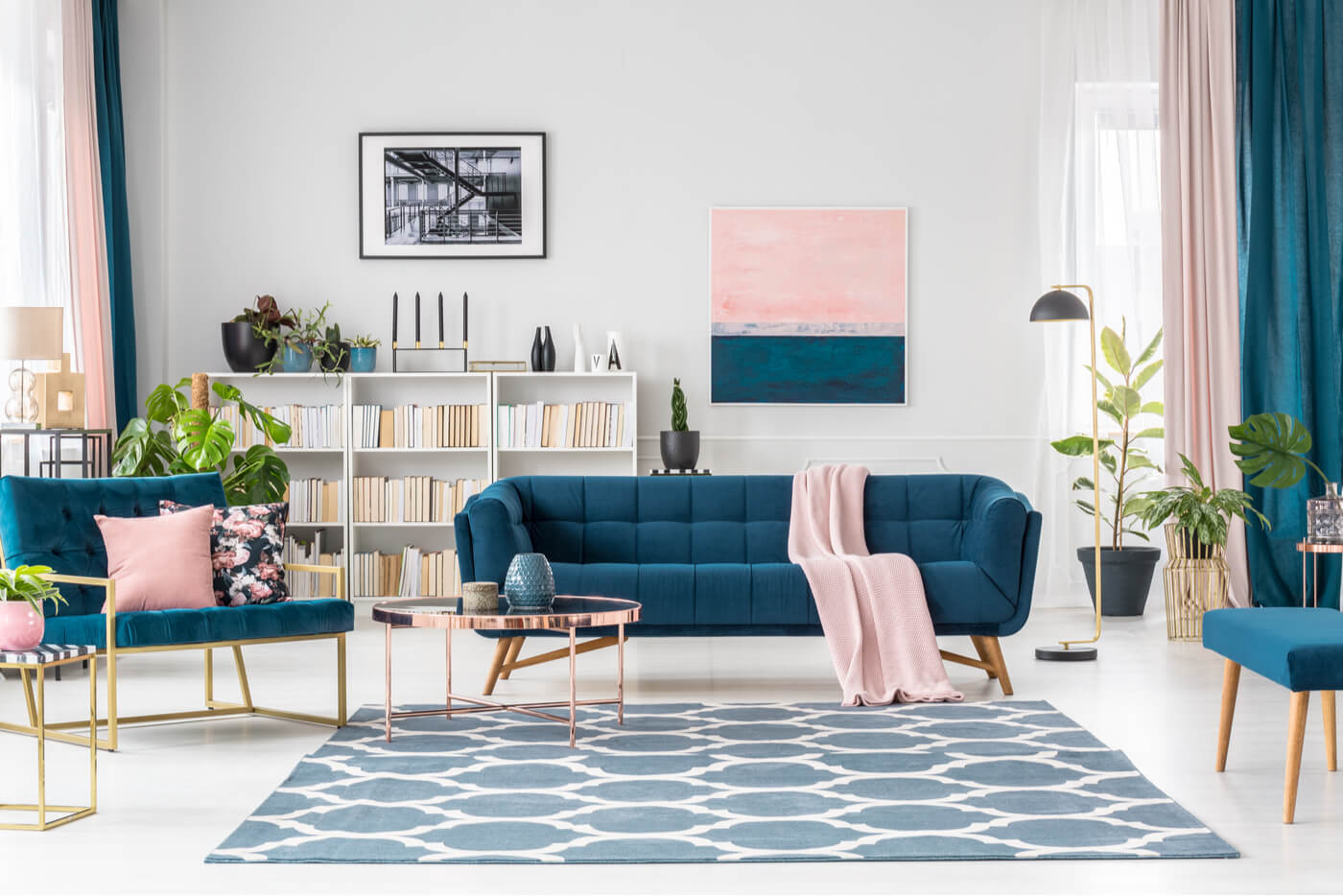 The application of greenish blue in the interiors: the latest colors for 2021