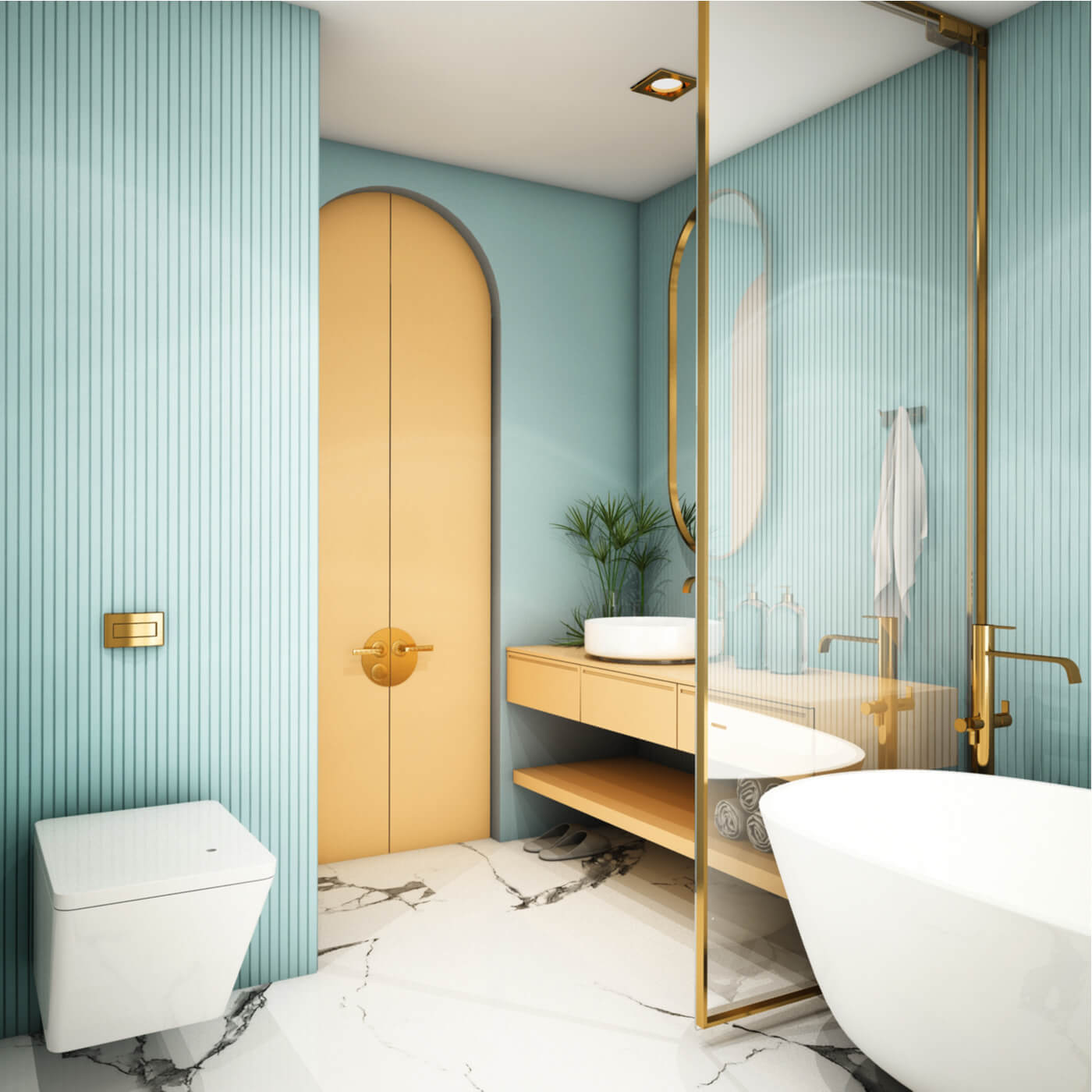 Your bathrooms will love the gold