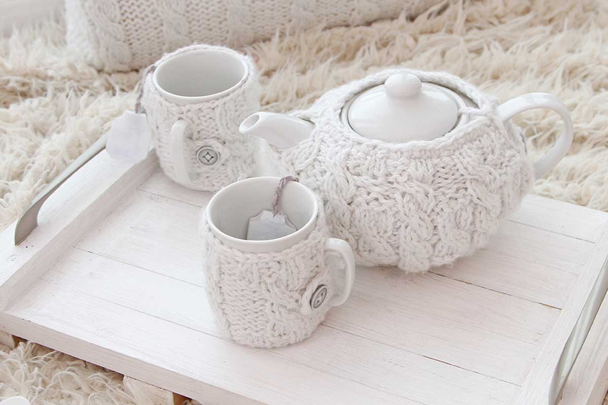 Tea sets with covers.