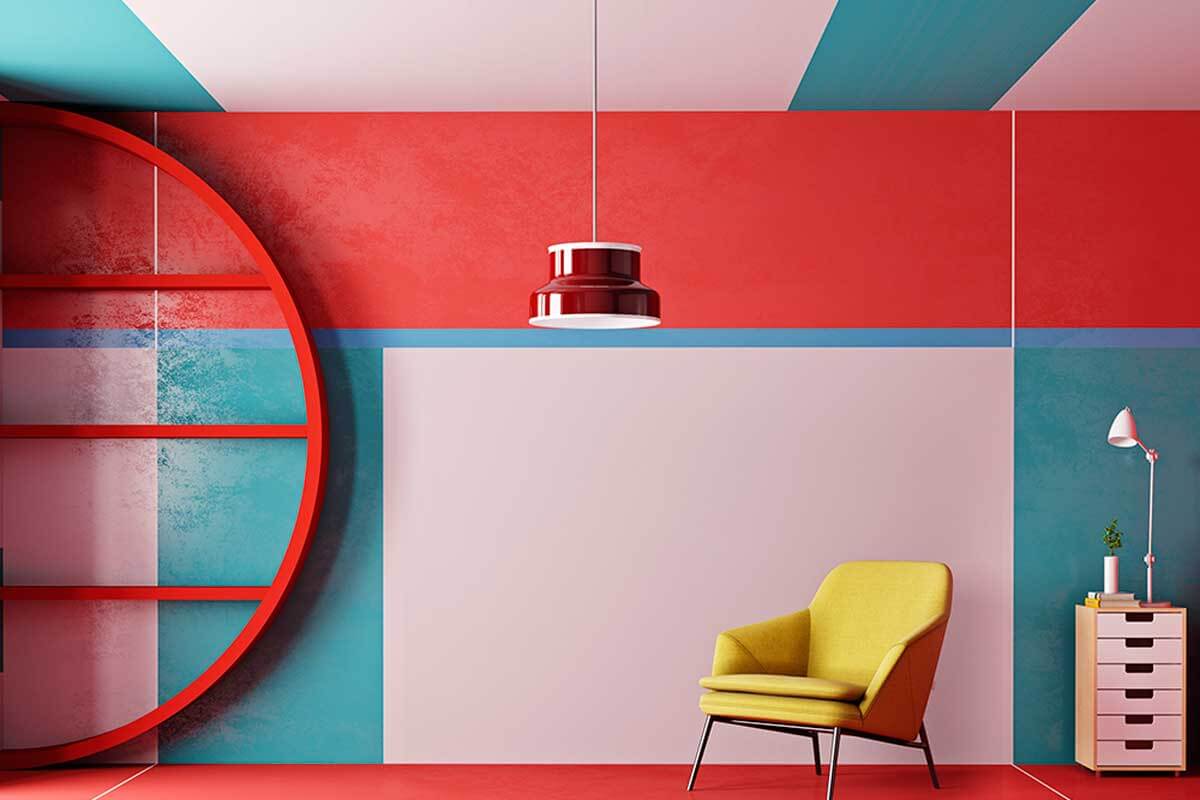 Another idea to paint the walls is to divide them with different colors.