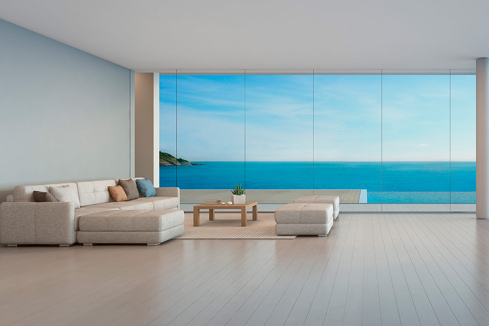 Open living room with a view.