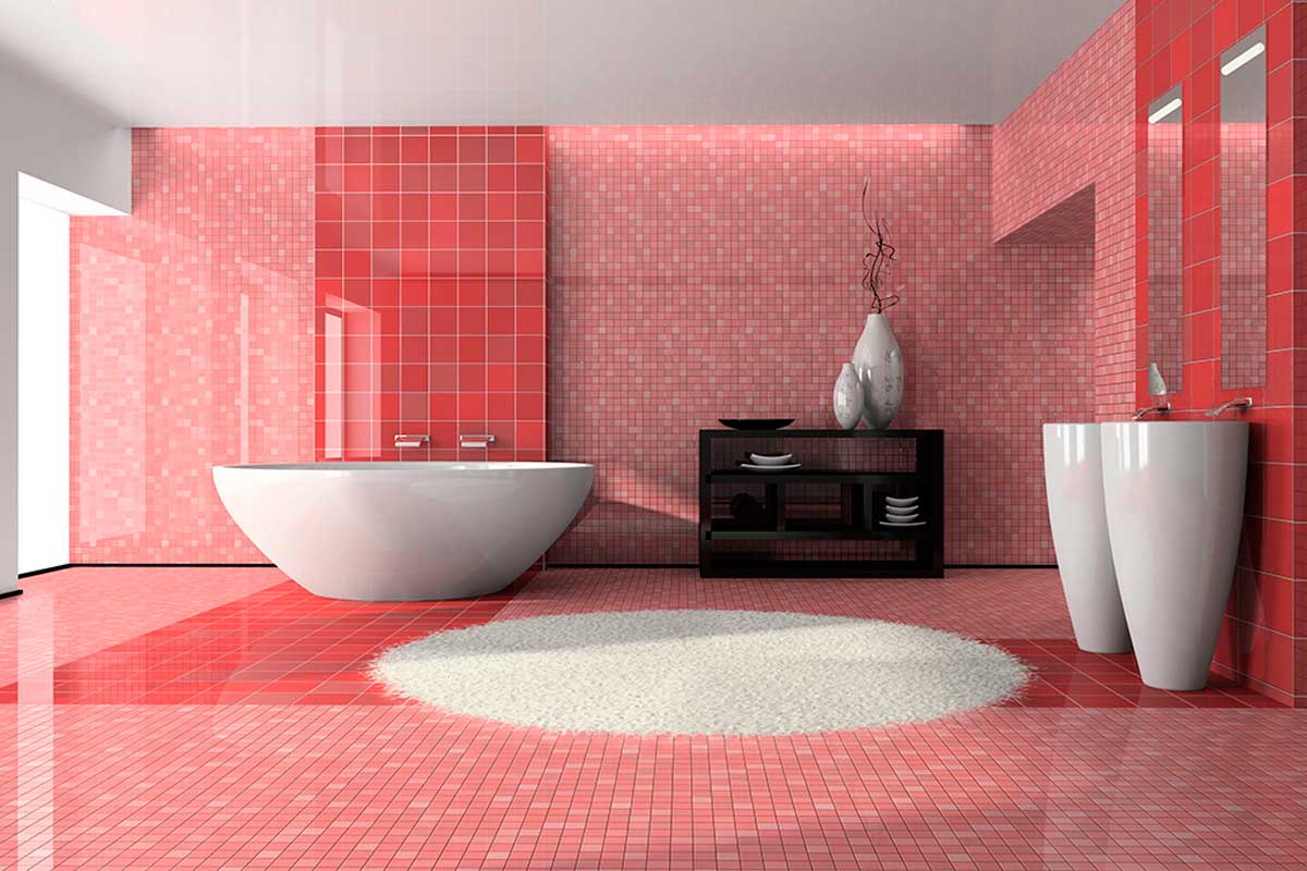 Otro de los mejores colores para pintar el baño es el rosa.