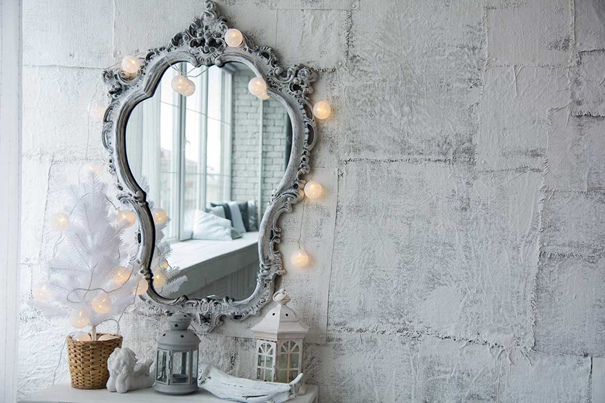 Mirror for a vintage bathroom.