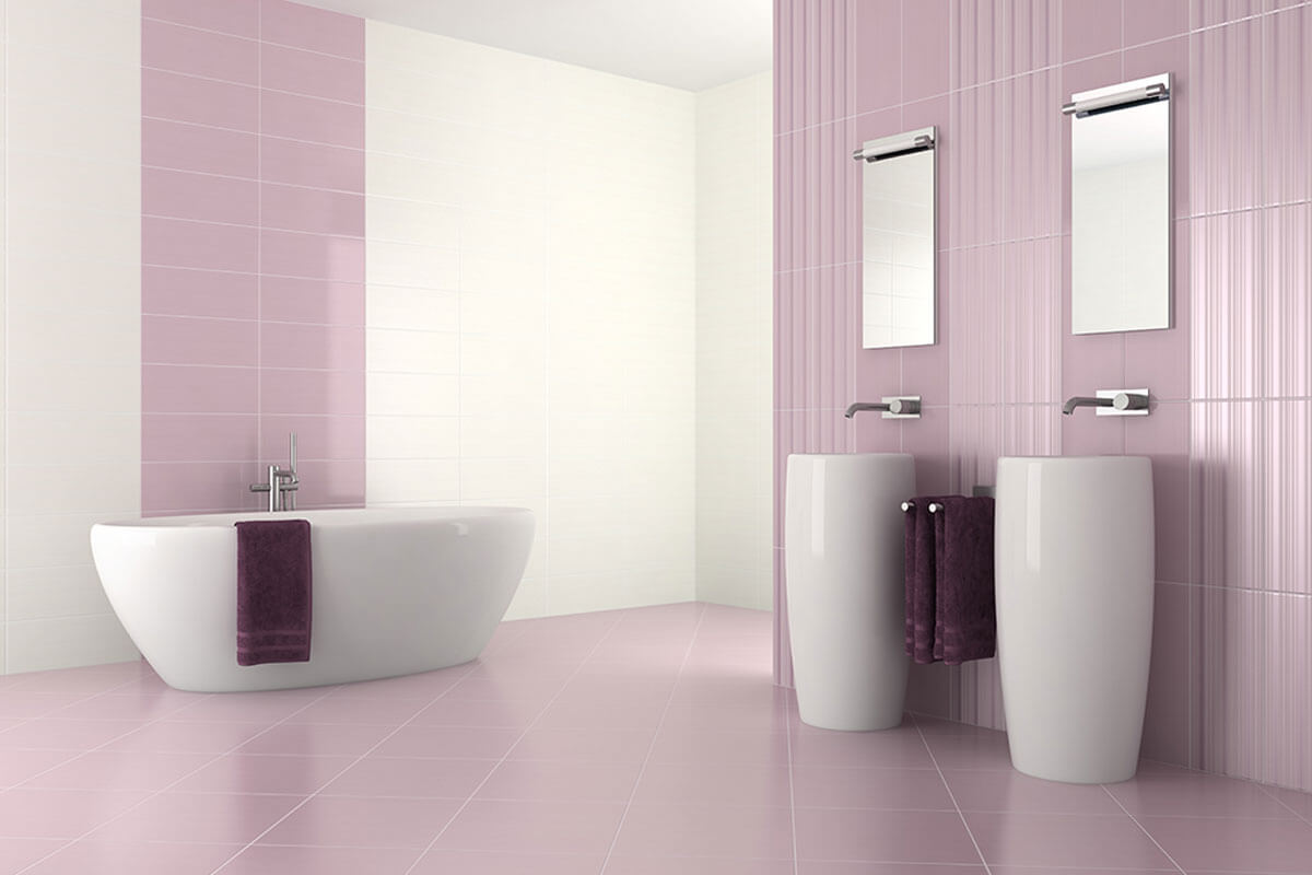 Lilac bathroom.