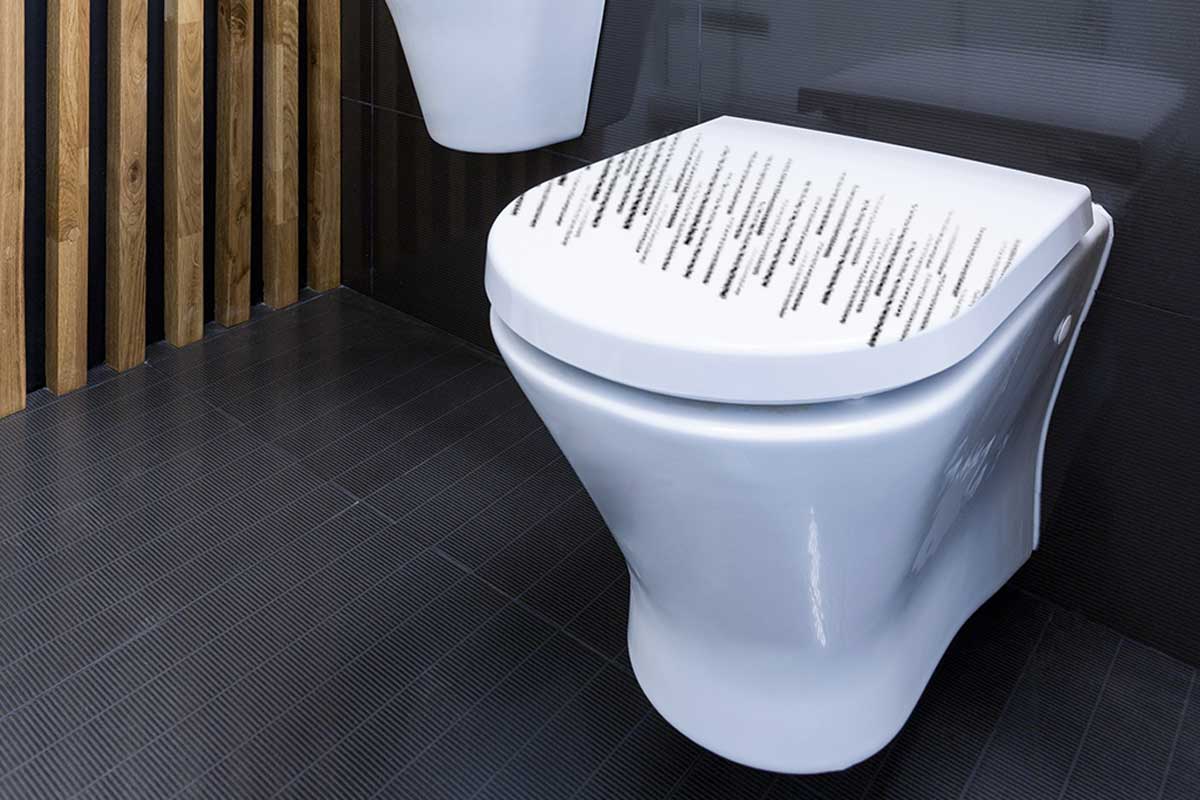 Decorate the toilet seat minimalist style.