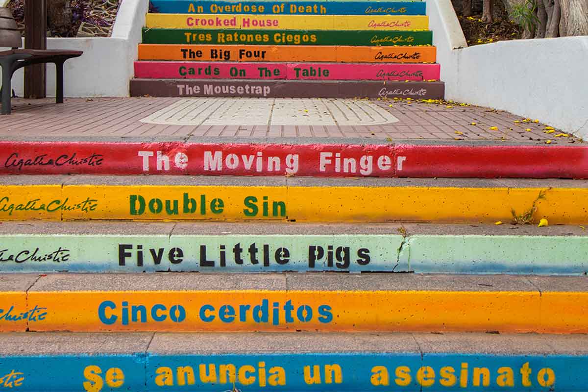 Phrases on the stairs.