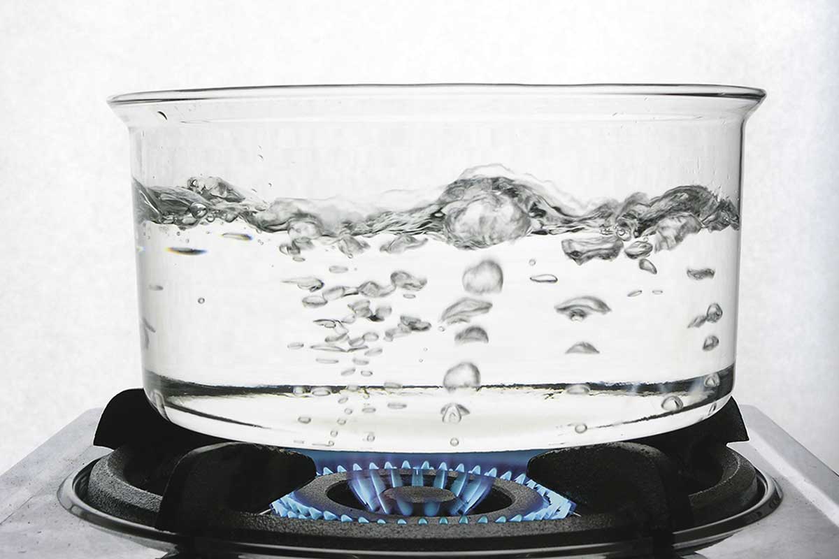 Hot water.