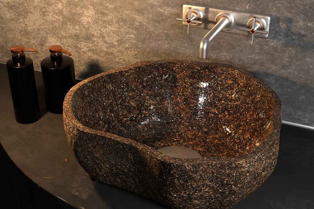 Los lavabos de piedra son muy duraderos y resistentes.