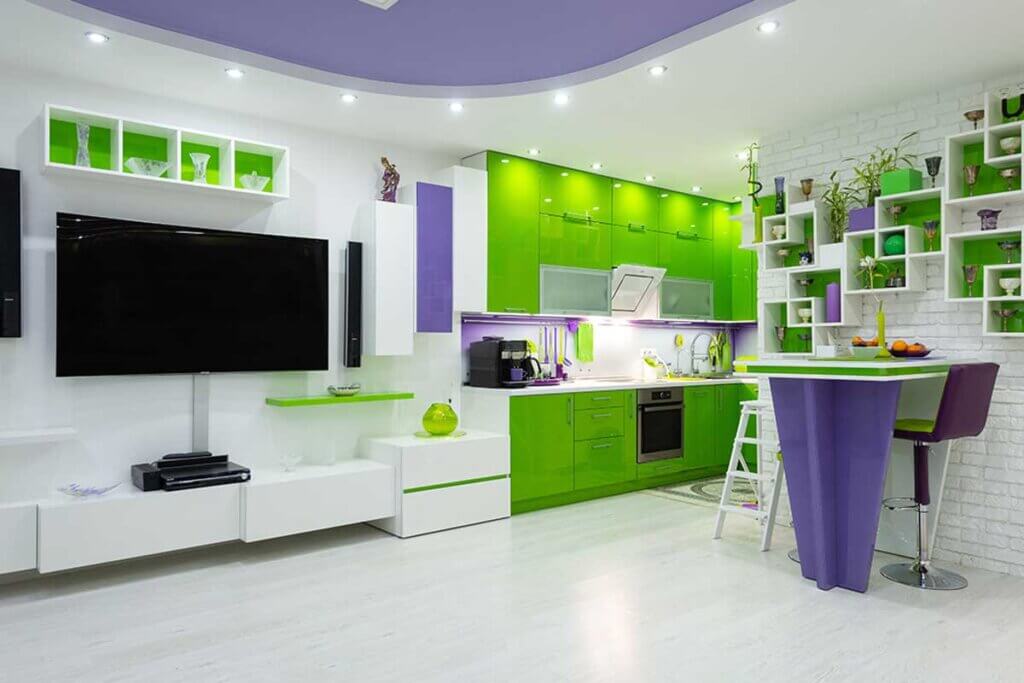 Learn about the colors with which you can combine the Very Peri in kitchens.