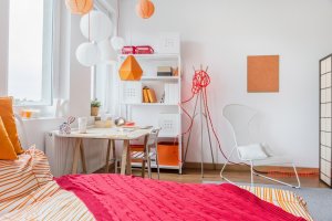 Camera da letto giovanile arancione