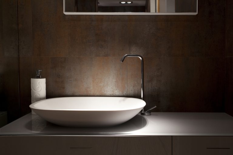 lavabo con consolle ceramica stile minimalista